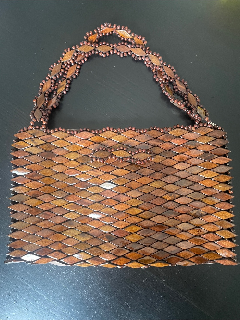 Handmade Wooden beaded purse